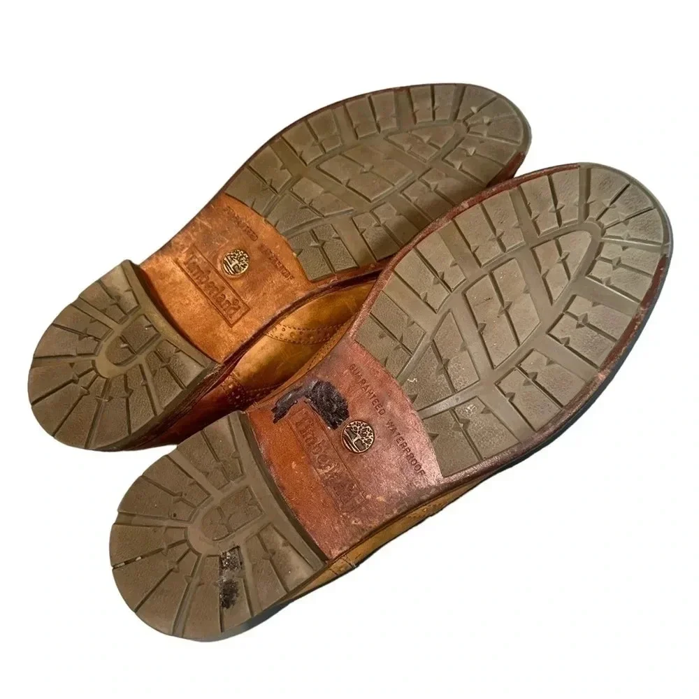 Timberland waterproof natural tan leather distressed Oxford dress shoes‎ size 10 - Picture 5 of 8